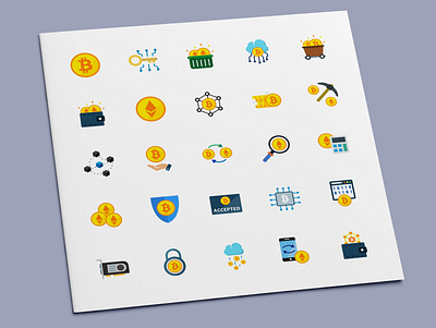 Cryptocurrency Icons bitcoin crypto cryptocurrency currency digital ethereum icon icon design icon set icons money