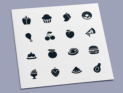 Food Icons cake cheese food fruit icon icon design icon set icons meat pizza vegetable vegetables