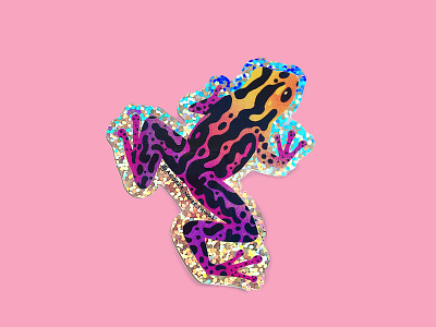 Purple Frog Glitter Sticker