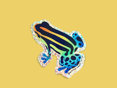Rainbow Frog Glitter Sticker