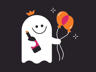 Birthday Ghost illustration vector