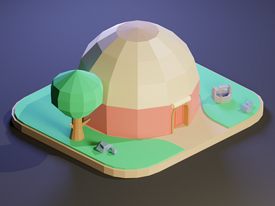 Kazakh LowPoly Yurt blender3d camp kazakhstan lowpoly lowpoly3d lowpolyart nomad nomadhouse tent trends 2021 yurt киіз үй юрта