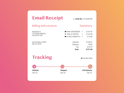 Daily UI 017 - Email Receipt