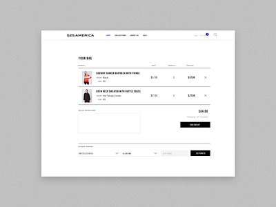 525 America Website black brand checkout ecommerce fashion grid layers typography website