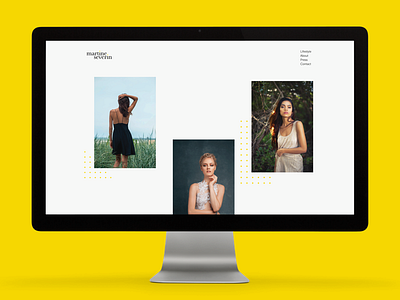 Martine Severin brand fashion grid layers typography website yellow