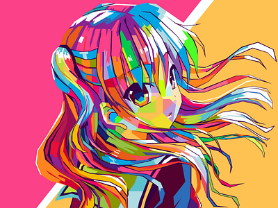 Nao Tomori (Charlotte) In pop art anime charlotte colorfull japan pop art vector wpap