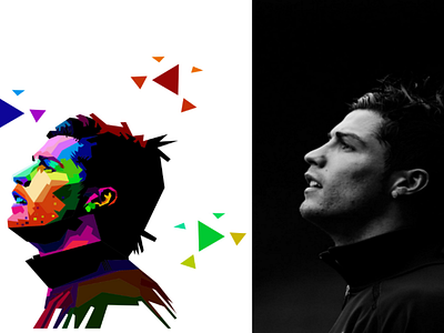 C.Ronaldo In Pop Art c.ronaldo colorful football illustration pop art vector wpap