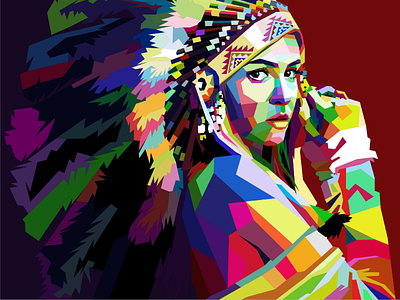 Woman Apache Pop art actress colorful corel grafhic designer illustration illustrator model pop art wpap