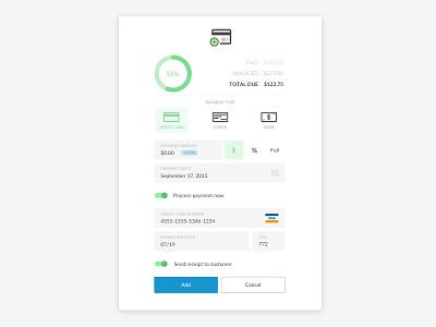 Add Payment (Step 3) add payment checkout create payment credit card form payment payment processing purchase ui ux