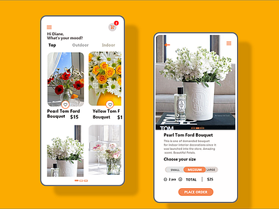 UI design for a flower shop application
