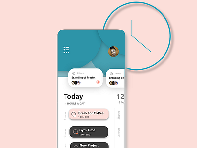 Mobile User Interface for a time management app branding design interaction design ui ui ux ux