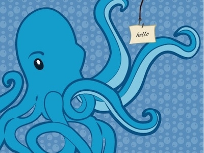 Friendly Octopus debut hello illustration octopus vector