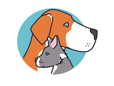 Dog & Cat cat dog illustration logo vector