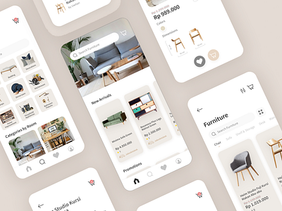 Furniture Application app branding dailyui design flat furniture home decor marketplace typography ui