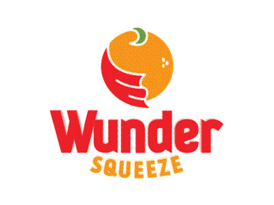 Wunder Squeeze comic book fresh juice bar orange red superhero texture