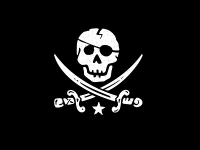 Jolly Roger Flag black eyepatch flag jolly roger screenprint skulls star swords