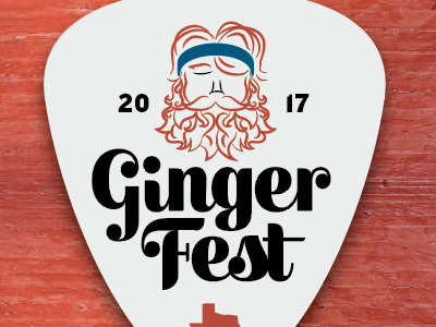 GingerFest logo beards festival gingers good guitar pick redheads vibes