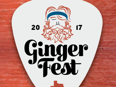 GingerFest logo vibes good beards redheads gingers festival guitar pick