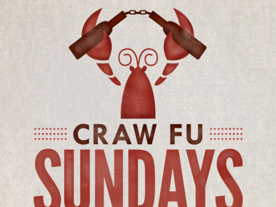 Kung Fu Crawfish Poster beer chucks crawfish kung fu saloon typography