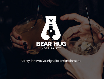 Bear Hug Hospitality austin bar bars bear black branding design hospitality hugs illustration libations logo nightlife texas