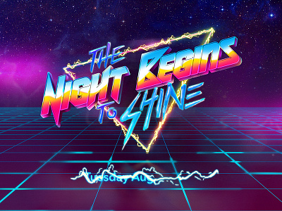 The Night Begins To Shine 80s glam rock animation cartoon network design lettering title card type typography vintage