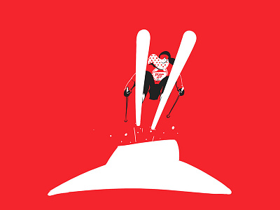 The Hut Ski Jumps 2d 2d animation art direction design illustration pizza skier sking