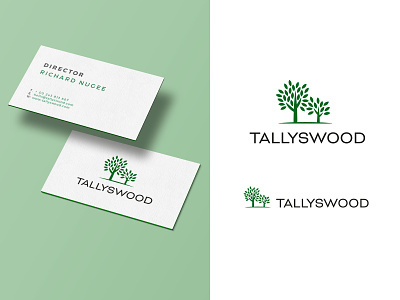 Tallyswood Logo card design green illustrator logo mark vector wood