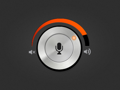 Mic Volume Widget audio control dark dial knob metalic mic microphone orange ui volume