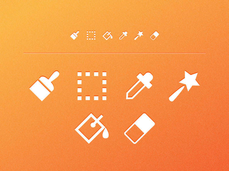 Toolbar Icons icon minimal free freebie ai brush eye dropper magic wand bucket eraser ui
