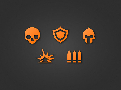FPS Icons ammo bullets explosion helmet icons minimal shield skull video games