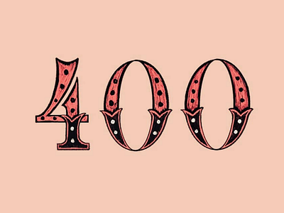 400. black illustration ipad lettering lettering numbers pink procreate sketch vintage
