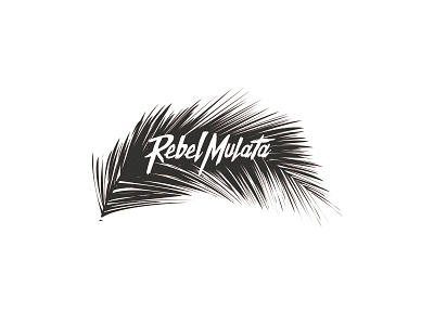 Rebel Mulata 80s logo palm script tshirt