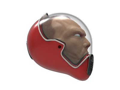 Helmet dude 3d art badass character concept future helmet red render retro sculpt space