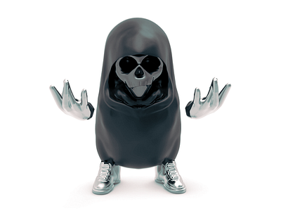 ChibiG 3d art badass character concept game render skull sneakers