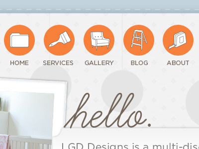 LGD illustration orange typography web design