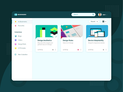 Bookmark extension ui design flat ui ux web