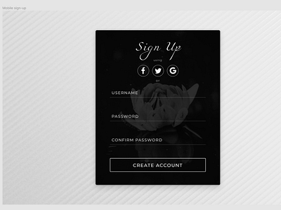 Sign up form (DailyUI) app dailyui design ui web