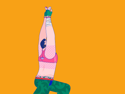 Bold Girl ''L'' character characterdesign color flat girl illustration pilates sport sportive yoga