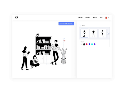 ITG - Library admin animation builder character composition hover illustration illustrations illustrator interaction itg itgdigital library motion people platform students stydy vector web