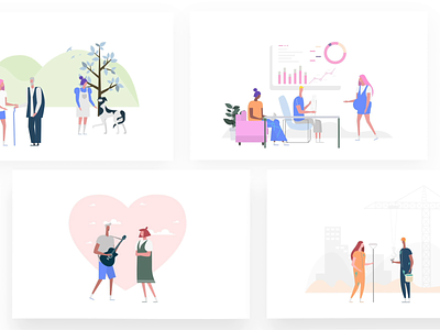 More cool illustrations business composition couple dashboard date garden growth illustration illustrations illustrator itg itg.digital meeting music paint phone presentation romantic travel vector