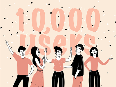 10K users anniversary announcement builder celebrate congratulation followers happy illustration itg itgdigital milestone numbers party people png svg users