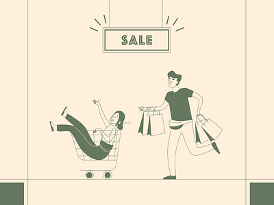 Black Friday black friday cart composition cyber monday ecommerce illustration illustrations illustrator itg man people sale shop shopping shopping cart shopping illustration vector woman