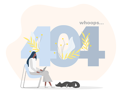 ITG Digital - 404 page 404 404 error page 404page animal composition dog error flat flowers illustration illustrations illustrator itg no results not found people vector woman