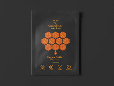 Grandma Honey Drops Packaging brand identity branding design illustration logo packaging packaging design pattern snack