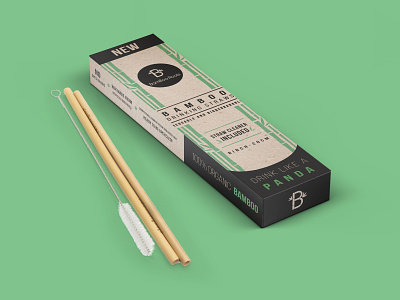 Bamboo Straws Packaging bamboo bamboo straws brand identity branding design logo packaging packaging design