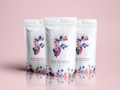 F for Flowers🌸 - Tea Packaging bag design brand identity branding design packaging packaging design pouch design tea tea bag