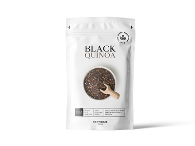 Q for Quinoa black brand identity branding design illustration logo minimal packaging packaging design pattern quinoa snack