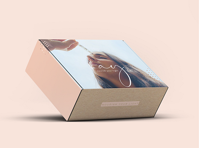 Nourish Care Mailer Box brand identity brandidentity branding branding design female mailer box mailers packaging packaging design ray shipping box shopify suscription model woman