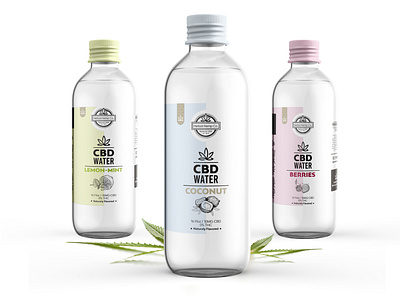 Water Packaging for CBD infused. brand identity design packaging