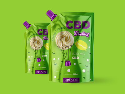 CBD Frosting Packaging brand identity branding cannabis cbd design dessert frosting logo packaging packaging design pastry whippedcream